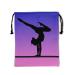Purple Pink Gymnastics Grip Bag - Girl Grip Bags for Gymnasts Girl Exercises Silhouette Gymnastic Bag Floor Exercise Gym Pouch Bag String Bag Adjustable Water Resistant Purple Pink Gymnastic Girl 9.25" x 12"
