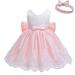 LZH Baby Girls Lace Dress Bowknot Flower Pageant Baptism Tutu Gown - Baby Pink (18-24 Months) - Buy Online on GoSupps.com