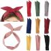 Yeshan Solid Color Wire headbands for Women with Rabbit ears Bow Headband Twist Wired Headbands Yoga Sports Head Wraps Hair Accessory Pack of 9 No3(mixed 9 pcs)
