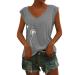 Short Sleeve T Shirts Clothing Woman T-Shirt Casual Black Clothing Top Women's Floral Pattern for Women Crop Tops Shirt Shirts Top Women's Summer Tank Top 3-grey M