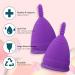 M Muncaso Menstrual Cup 2-Pack | Soft & Flexible Medical Silicone Reusable Menstruation Cup - Purple - Buy Online on GoSupps.com