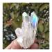 Natural Crystal Rough Crystal Natural White Angel Aura Crystal Cluster Electroplating Titanium Coating Quartz Cluster Stone