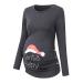 Pregnant Deer Christmas Maternity Top Women Casual Pullover Winter Clothing Warm Long Sleeves Hooded Tops XL Grau-2