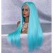 VEBONNY Vivid Fluorescent Blue Synthetic Lace Front Wig for Women - Long & Straight - Blue Radiance-824 - Buy Online on GoSupps.com