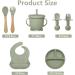 Baby Weaning Set 8pcs | Toddler Feeding Set with Adjustable Bib | Suction Bowl, Cup, Fork, and Spoon | Cutlery Set for Easy Cleaning | Green - Buy Online on GoSupps.com