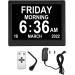 Digital Day Clock 8 Languages Large Display 110 240V Elderly Digital Clock 8.7 Inch Auto Dimming for Visually Impaired Elderly (US Plug) - Buy Online on GoSupps.com