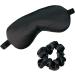 HSN 100% Mulberry Silk Eye Mask for Sleep with Mulberry Silk Scrunchie Eye Mask Natural Silk Eye Mask Smooth & Comfortable Eye mask Birthday Gift Luxury Gift Box Set (Black) - Buy Online on GoSupps.com