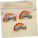 FOMIYES 2 Pairs Rainbow Barrettes Girls Hair Clips Rainbow Hair Barrette Hair Bow Felt Rainbow Applique Knitted Headwear Kids Hair Clips Knitting Rainbow Patches Yarn Child To Weave Alloy - Buy Online on GoSupps.com