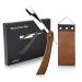 peinat Straight Razor, Wooden Straight Edge Razor for Men Stainless Steel Manual Straight Razor Kit Cutthroat Rosewood Razor Vintage Razor Contains Barber Razor and Leather Canvas Strap 3 Piece Set