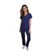 Green Town Womens Nurse Scrub Set GT4FLEX Straight Leg Cargo and V-Neck Solids and Prints Medium Navy/Indigo