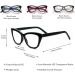 Tayaar Retro Cateye Blue Light Blocking Glasses for Women | PC Large Frame Color Block Design | HD Lens Readers 3.5x - Black & Dark Green - Buy Online on GoSupps.com