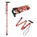 Adjustable Walking Cane Easy Folding Height Folding Extendable Walking Stick Lightweight Flexible Walking Aid Mobility Aid for Unisex Aluminum Chinese Style Red