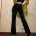 Soluo Women Comfor PU Straight Leg Pants High Waisted Elastic Faux Leather Wide Leg Pants Casual Streetwear Trousers Black X-Small - Buy Online on GoSupps.com