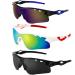 Jostift 3 pieces of sports glasses bicycle glasses men sport sunglasses running glasses bicycle glasses polarized bicycle glasses for men women