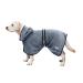 Bella & Balu Dog Bradge Out of microfiber + PFOTENCH - absorbent dog bathrobe for drying after swimming swimming or walking in the rain (M | Blue) Puppy Love M gray