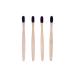 Natureverr Bamboo Toothbrushes 4 Pieces Bristle Toothbrush Eco-Friendly Toothbrushes Biodegradable Toothbrushes Natural Wooden Toothbrush Charcoal Toothbrushes for Daily Uses