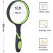 Magnifying Glass Jiasoval 10X Handheld Reading Magnifier with Non-Slip Soft Rubber Handle 75mm Magnifying Lens (Green) - Buy Online on GoSupps.com