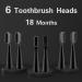 Loafar Sonic Electric Toothbrush - Rechargeable with 6 Brush Heads | Travel-Ready & Waterproof | 2 Mins Timer | Black - Buy Online on GoSupps.com