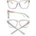 JIM HALO Blue Light Blocking Glasses for Women - Oversized Square Computer Glasses with Metal CP Temples in Gray - Buy Online on GoSupps.com
