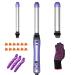 Beach Wave Rotating Hair Curling Iron-3 Interchangeable Heating Iron Barrels Automatic Hair Styling Curler to Create Beach Wave Curls, LCD Display Fast Heat-UP 430F Ceramic Coating Purple