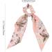 Satin Floral Hair Scrunchies Set - 5 Pcs Bowknot Elastic Hairbands for Women & Girls | Hair Scarf Ponytail Holder Accessories - Pattern 2 - Buy Online on GoSupps.com