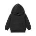 PATPAT Toddler Hoodie Boy Girl Hooded Sweatshirt Solid Color Textured with Pocket Pullover Hoodies for Toddler 1-2 Years Black