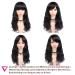 WIGNEE 100% Virgin Human Hair Natural Wave Wig with Bangs - 16 Inch Brazilian Hair Natural Black Color - Buy Online on GoSupps.com