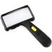 Hand-held Square Magnifying Glass 10X high-Definition Magnifying Glass with LED Light for Reading Inspection Hobby and handicrafts Commemoration Day