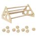 Allazone chicken batch rods made of wooden seat rod with 10 pieces of rattan balls for wooden chickens for chickens rooster large parrot style 2
