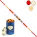 Ghasitaram Gifts Rakhi for Brother Rakhis Online - 6497 Fancy Thread Rakhi with 100 GMS of Dryfruits Mix Can