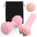 Granvoo Massageball 3 Set (hedgehog balling ball + duoball + handheld fascia roll) fascia ball trigger point massager massage balls for treatment of muscle tension and pain (pink)