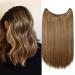 Silk-Co hair extension with rubber band smooth extensions with invisible cord synthetic hair part such as real hair hair sealing hair extensions for women chocolate brown & brown 50cm 50 cm chocolate brown mix brown