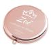 Maverton make -up mirror with engraving - round - double mirror - regular + with enlargement - personalized pocket mirror - travel mirror for handbags - gift for women - rose gold (queen 1)