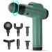 Percussion Massage Gun, WowTowel Deep Tissue Muscle Electric Gun Wireless Handheld Vibration Massage Device Quiet Brushless Motor with 6 Massage Heads and 6 Adjustable Speed Light Green