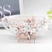 Fairvir Bridal Wedding Hair Comb Flower Silver Rhinestone Sparky Crystal Bride Leaf Side Combs Pearl Hair Accessories for Women and Girls (Rose Gold) - Buy Online on GoSupps.com