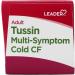 Leader Adult Tussin Multi-Symptom Cold CF Regular Strength Dextromethorphan HBr Relives Nasal Congestion Cough Mucus 4 fl oz (118 ml) Pack of 1 - Buy Online on GoSupps.com