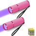 Leagy 2-pack Mini-UV flashlight with 9 LEDs and batteries-pet urine detector for dog/cat fluorescent agents dry spots falsification detection banknotes bed bugs etc. (pink)
