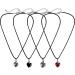 Silay Lian Xue Heart Trailer Necklace - Glass Crystal & Black Leather Choker for Women | Simple Colorful Gift & Christmas Decoration - Buy Online on GoSupps.com