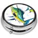 Fish Art Mini Round Pill Box | 3 Compartment Travel Organizer | Portable Medicine Case for Home & Office - International Shipping - Buy Online on GoSupps.com