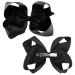 2Pcs Ribbon Hair Bow Clips Barrettes 3 inch Ponytail Holder Bow Hair Bow with Duckbill Clip for Children Kids Girls Women(black)