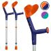 ORTONYX Kids Walking Forearm Crutches (1 Pair) Good for Children and Short Adults up to 220lb - Adjustable Arm Support- Lightweight Aluminum - Ergonomic Handle with Comfy Grip Youth Size, Height 21.5"-30.7" Orange/Blue