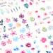 Flower Nail Art Stickers - 12 Sheets Water Transfer Decals for Spring/Summer Manicure Decoration - Buy Online on GoSupps.com