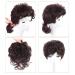 Remeehi Human Hair Curly Wavy Toupee - Short 14x14 cm Dark Brown Crown Hairpiece Invisible & Natural Look - Buy Online on GoSupps.com