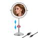 TUSHENGTU 8in height adjustable personal makeup mirror with light deskt Makeup mirror 10x magnification rotating adjustment mirror  3 colors lights