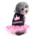 Ranphy Little Dog Cat Rock Chihuahua Clothing for Girls Crown Princess Dress Puppy Shirt Summer Rosa and White L Rosa Black