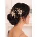 Kercisbeauty Gold Leaf Champagne Crystal Hair Comb Set for Women Wedding Bridal Hair Accessories Hair Styling Art Deco Boho Jewelry - Buy Online on GoSupps.com
