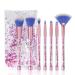 7PCS Glitter Quicksand Handle Makeup Brush Set for Foundation Powder Blush Eyeshadow with Case Beautiful Cosmetic Brushes Pink