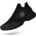 Giniros Men's Slip On Running Shoes 8.5 All Black - Lightweight Non Slip Work Sneakers for Tennis, Gym, and Everyday Comfort - Buy Online on GoSupps.com