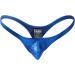 Men's Blue Elephant Imitation Leather Thong | Sexy Seamless Butt T Pants for Men - Open Front String Underpants - Buy Online on GoSupps.com