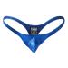 Men's Underpants Elephant Imitation Leather Men's Thong Sexy Seamless Butt T Pants Men Men's String Open Front Blue S